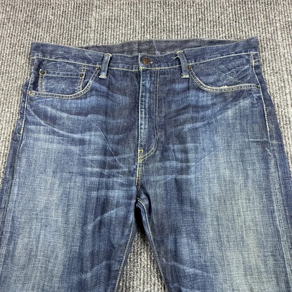 Levis 508 Regular Taper Jeans Mens 38x30 (Hemmed shorter) Dark‎ Wash Blue Denim